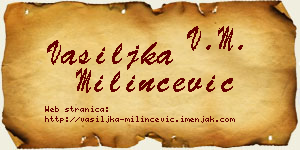 Vasiljka Milinčević vizit kartica